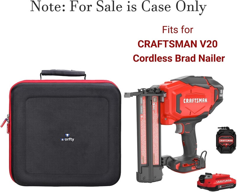 worfty Hard Case for CRAFTSMAN V20 Brad Nailer Cordless 18GA (CMCN618B), Case Only (for CMCN618B) - Image 2